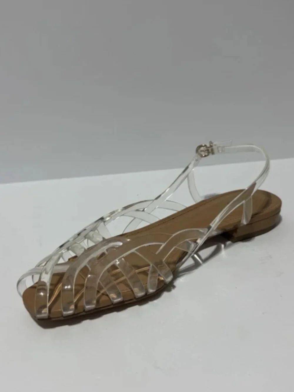 Vince Camuto Womens Stiorra Clear/Brown Sandals Size 8.5M